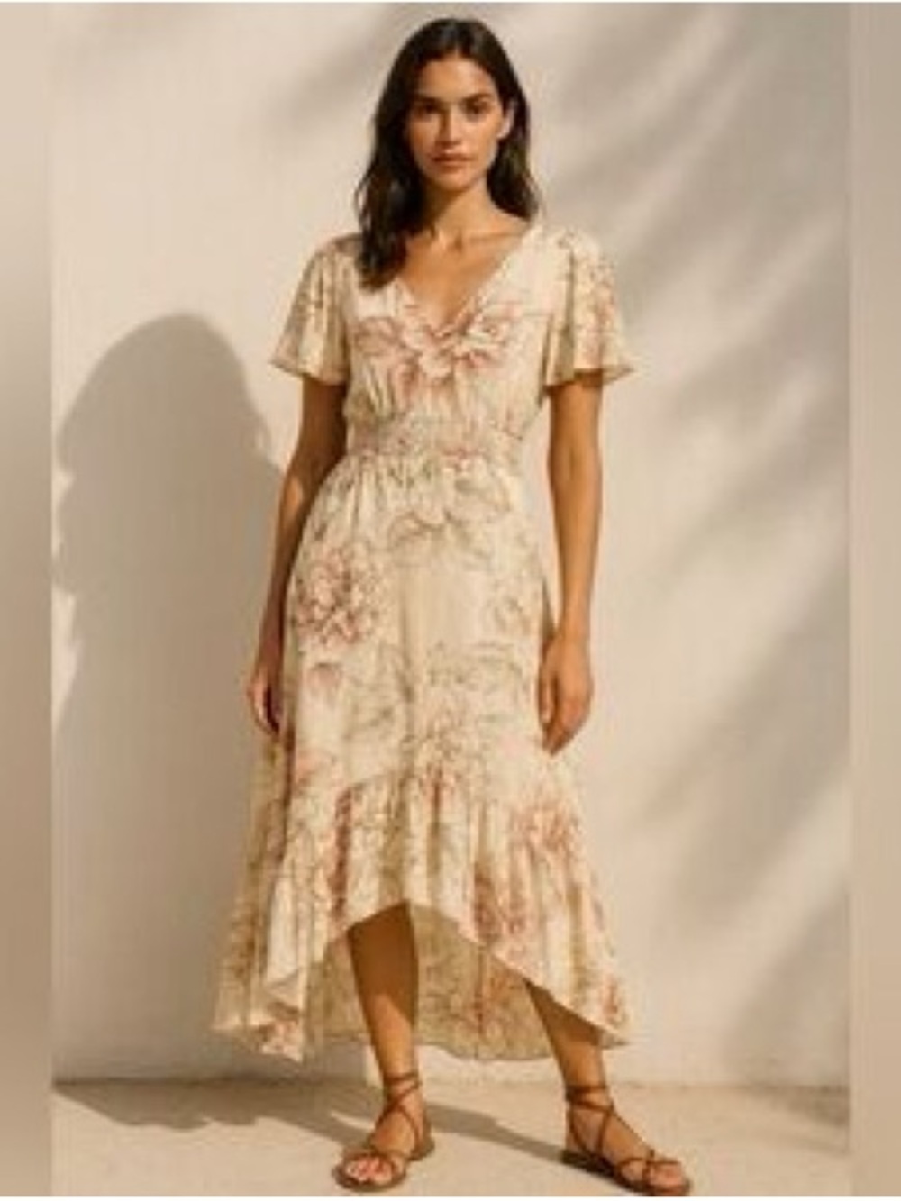Abel the Label Floral Cream Dress